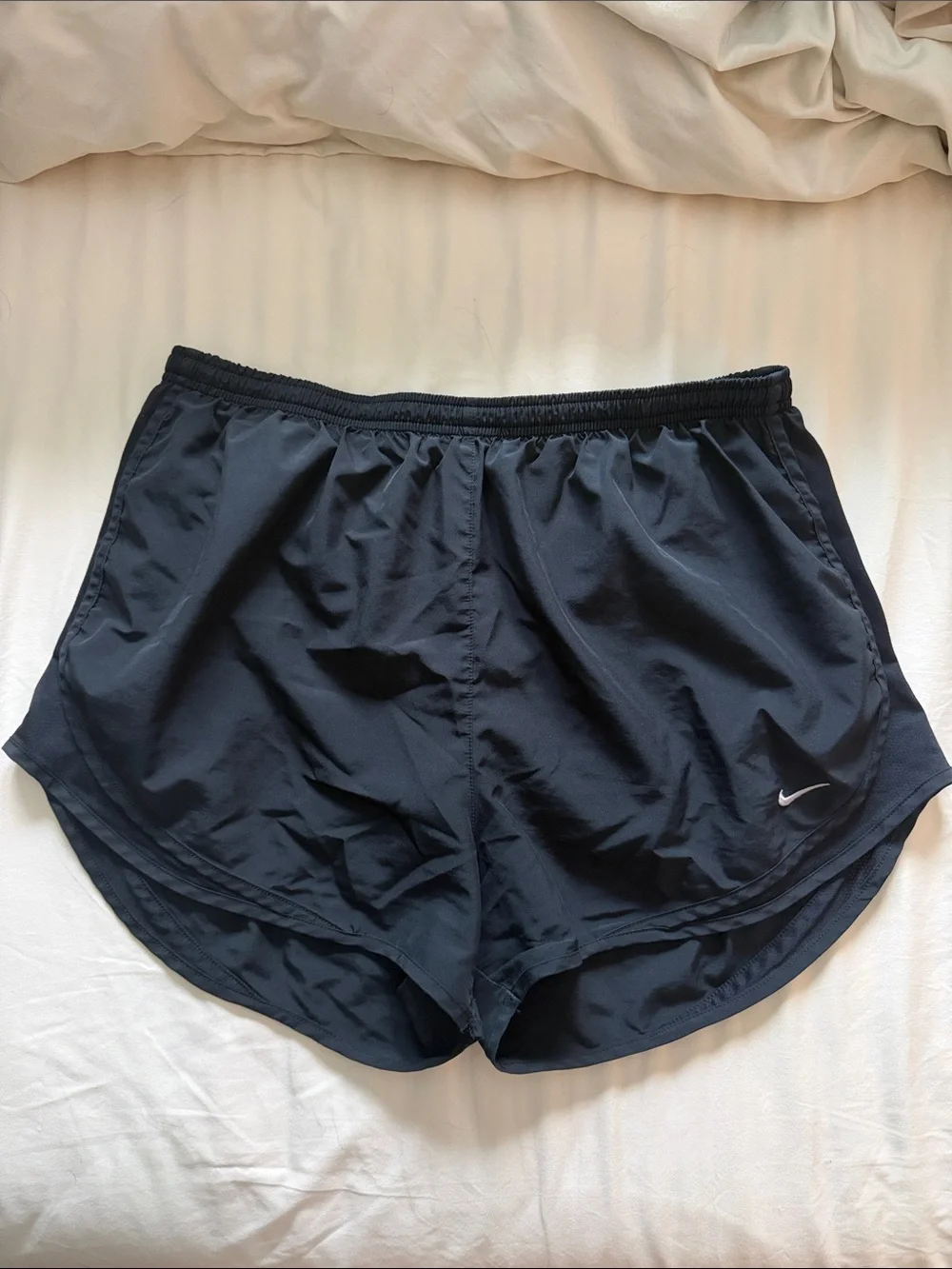 Nike Black Athletic Shorts with White Swoosh